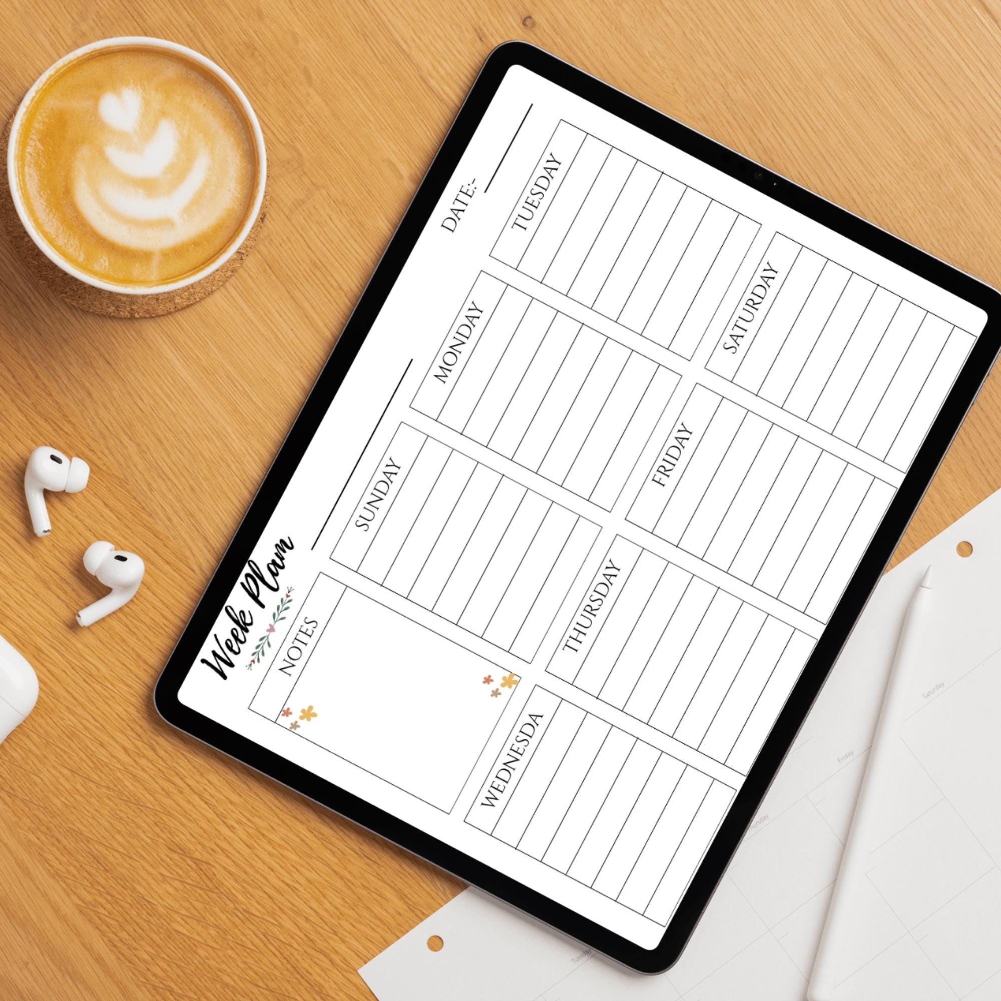 Minimalist Weekly Planner Printable: A4 A5 PDF (monday Start) - Etsy