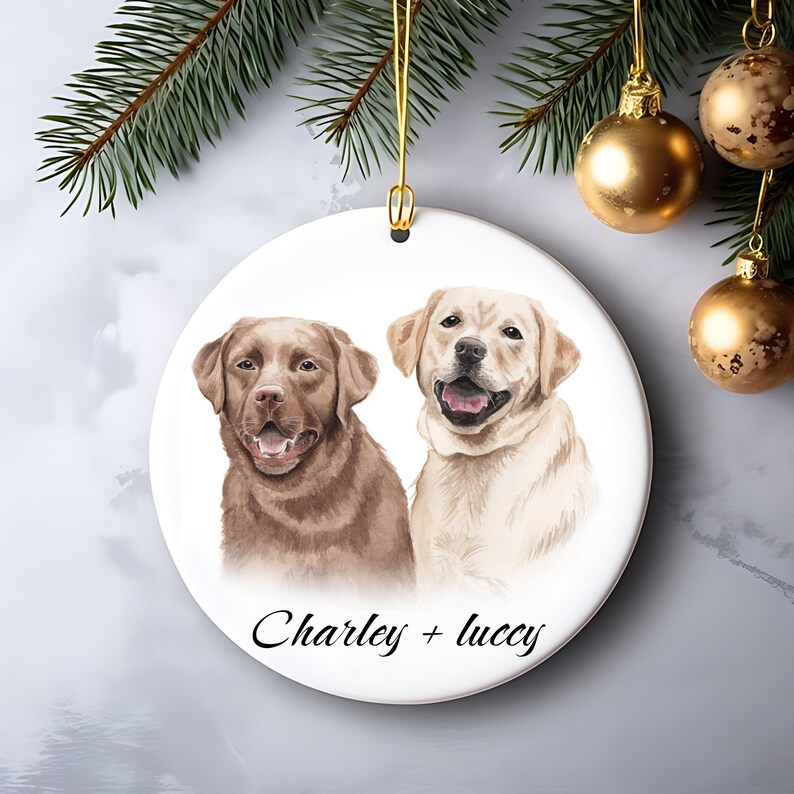 Personalized Pet Ornament Using Pet's Photo Name, Custom Pet Ornament, Personalized Dog Ornament Custom Dog Ornament Pet Portrait Ornament image 8