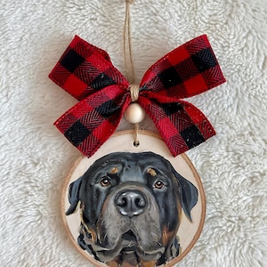 Hand Painted Pet Ornament, Pet Wood Slice Ornament, Custom Pet Ornament, Christmas Pet Gift, Dog Mom Gift Custom Hand Painted Wood Round,dog
