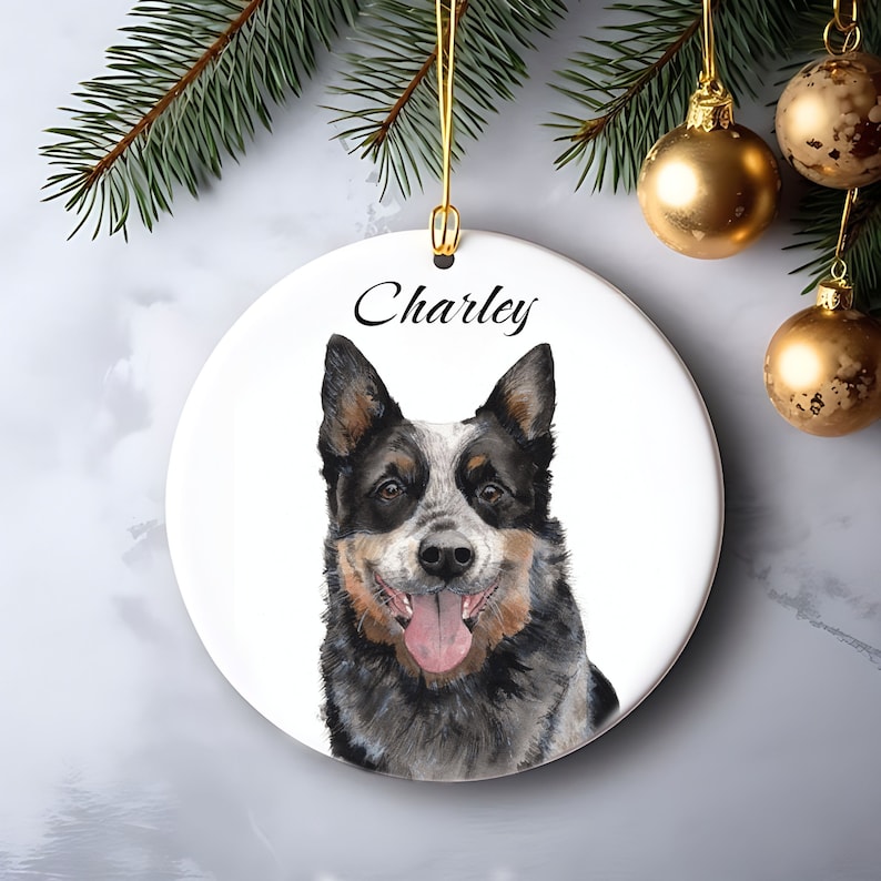 Personalized Pet Ornament Using Pet's Photo Name, Custom Pet Ornament, Personalized Dog Ornament Custom Dog Ornament Pet Portrait Ornament image 2