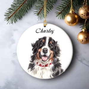 Custom Pet Ornament Dog Portrait Hand Drawn Ceramic Ornament Dog Personalized Pet Ornament With Name Dog Memorial Gift Cat Mom Gift