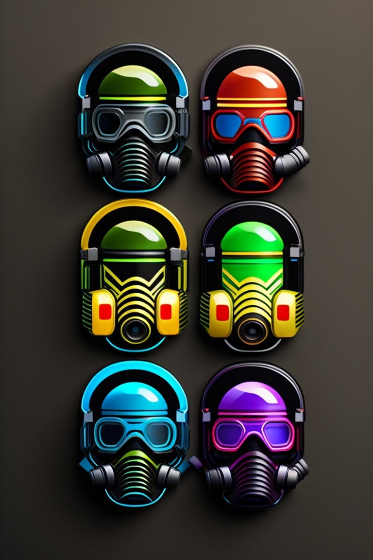 Mask Design Sticker Gas Mask Design Sticker Art - Etsy