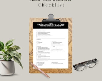 Tax Service Checklist | Business & Personal Tax Prep (Editable Canva Template)