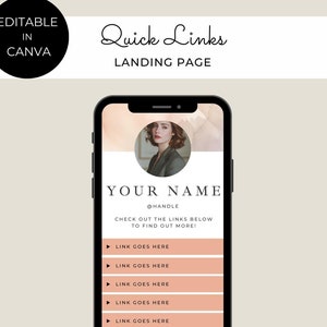 Instagram-biolink, bestemmingspagina bios voor sociale media, Linktree-alternatief, pagina met meerdere links, digitaal visitekaartje, canva-sjabloon