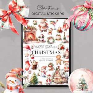 Christmas Digital Planner Stickers,Sticker Book, Goodnotes Stickers, Christmas Stickers, Goodnotes Planner,Ipad Stickers, Png Stickers