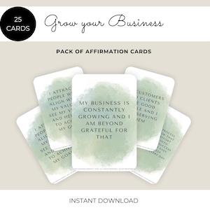 Cartões de Afirmação Empresarial | Modelo Canva Editável | Mentalidade Empreendedora | Deck de Motivação e Citações de Sucesso para Crescimento