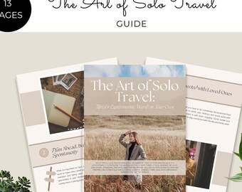 Art of Travelling Solo Guide|Editable Canva Template & PDF|Beginner Tips|Solo Trip Planner|Safety Advice for Travellers