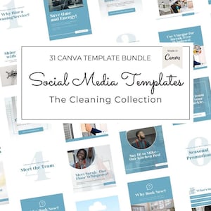 Cleaning Business Social Media Templates|Editable Canva Design|Service Promotions|Cleaning Tips|Instagram & Facebook Content