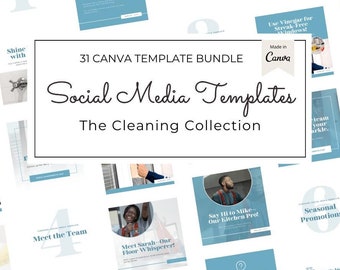 Modelli per i social media delle imprese di pulizia/Design Canva modificabile/Promozioni dei servizi/Suggerimenti per la pulizia/Contenuto Instagram e Facebook