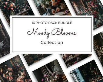 Moody Blooms Stock Photos|16 High-Qualit|JPEG Images|Perfect for Branding|Social Media|Blogs|Websites|Digital Download