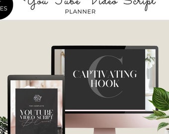 YouTube Video Script Planner|PDF & Editable Canva Template|Content Organizer|Story Structure|Hooks|Visuals|Digital Download