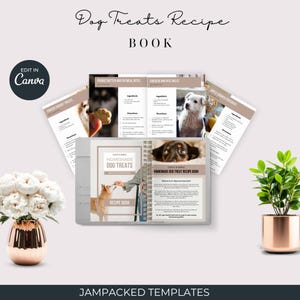 Rezeptbuch für Hunde Leckerlis Rezeptbuch zum Selberdrucken DIY Hundesnacks Vet Approved Pet Kochbuch Canva Editierbar Leckereien Leckerli einfach Pantry Rezepte