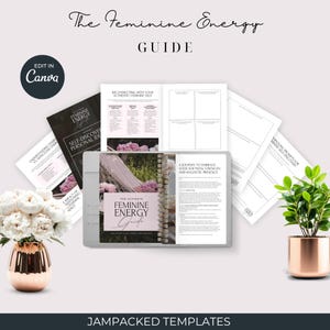 Feminine Energy Guide for Women PDF Divine Feminine Journal Canva Template Healing Workbook Printable Self Love Spiritual Growth Tool