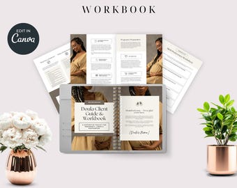 Doula Client Guide Canva Template Birth Prep Workbook Printable Intake Form Editable PDF for Doulas Birth Coaches Childbirth Educators