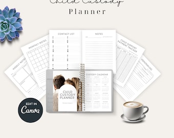 Child Custody Planner Template Printable|Divorce Co-Parenting Planner|Custody Schedule Calendar|Custody Journal|Shared Parenting Planner