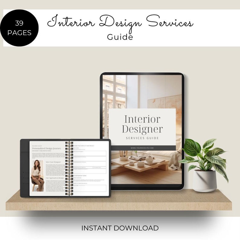 Interior Design Services Guide|editable Canva Template|client ...