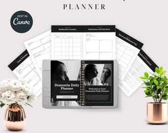 Dementia Daily Planner Printable Caregiver Organizer Canva Template Alzheimer’s Routine Chart Memory Care Tracker for Personal Use