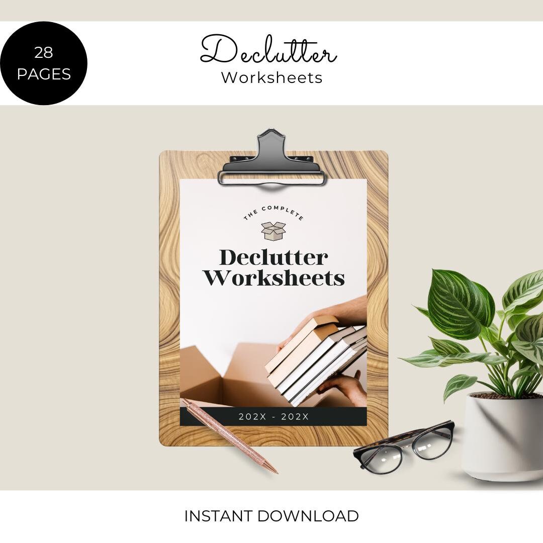 Declutter Worksheets Printable|editable Canva Template|home ...