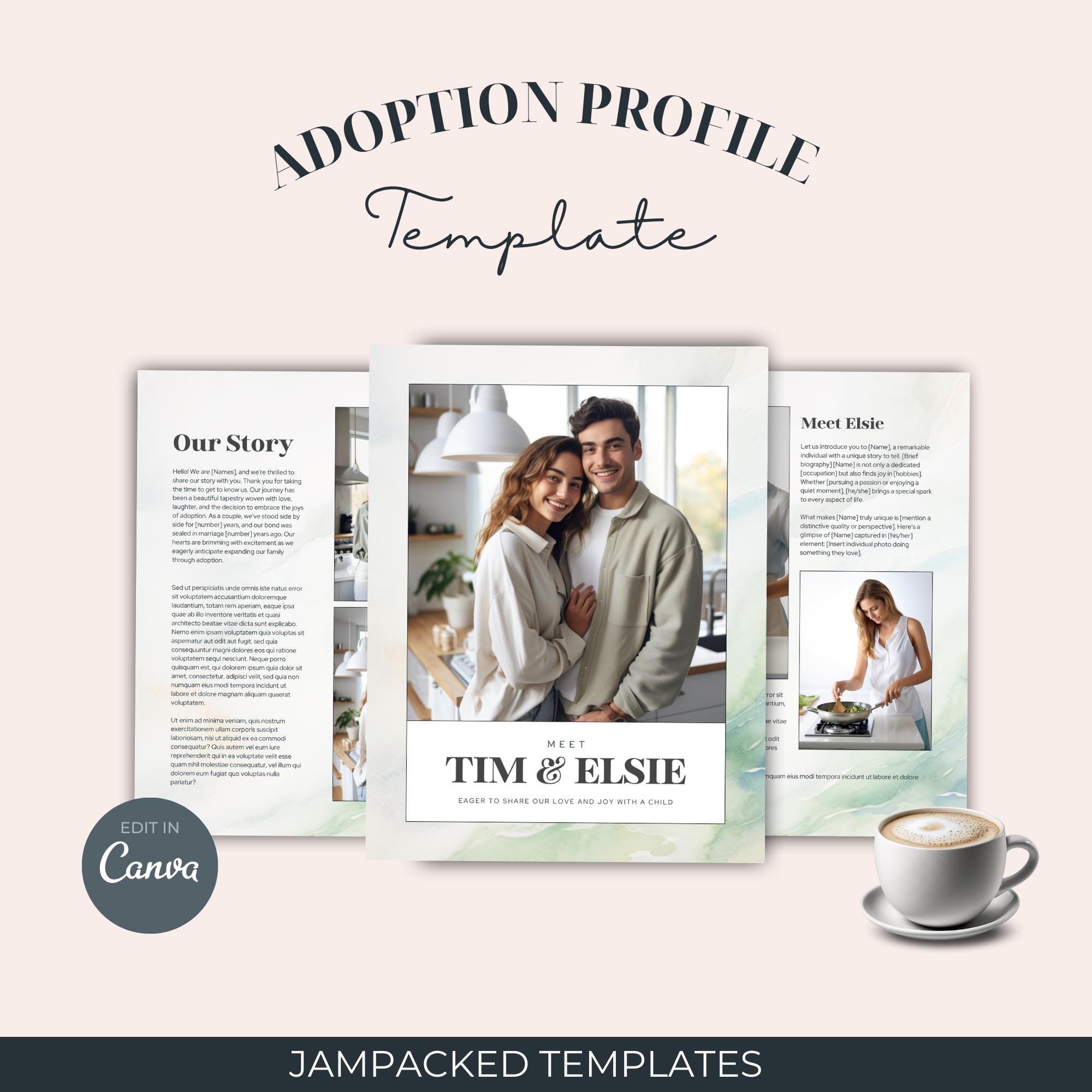 Adoption Profile Template | Editable Canva Adoption Book | Adoptive ...