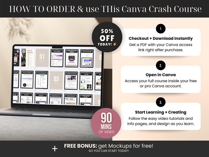 Canva Crash Course for beginners 2025, Canva Beginners Guide, How to use Canva to create digital products to sell, Canva For Business Owners image 8