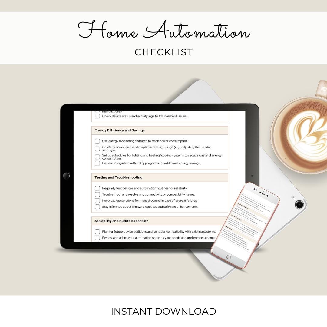 Automation Checklist Example Home Automation Setup Checklist|editable Canva Template & Pdf|smart ...