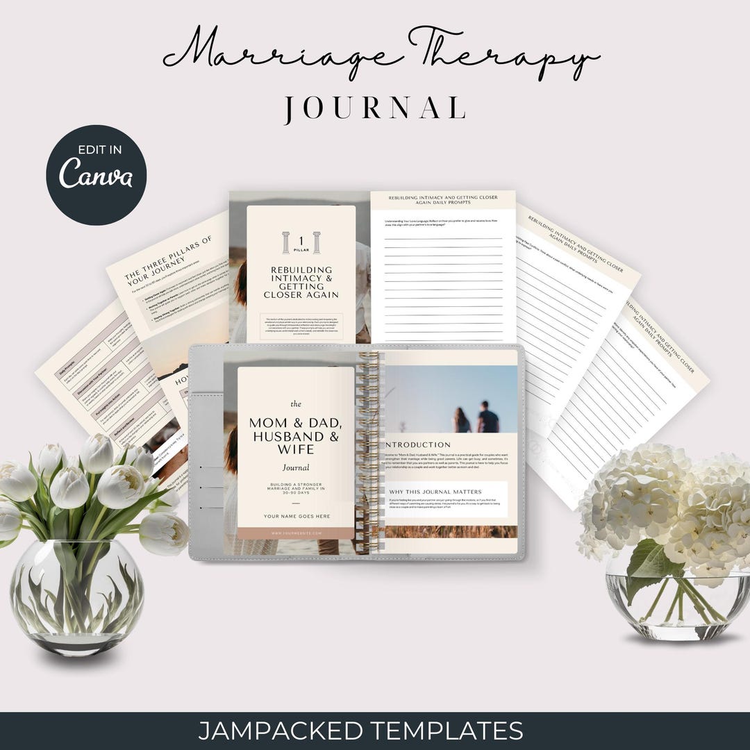 Marriage Therapy Journal, Couples Relationship Workbook (PDF, Canva) - Etsy