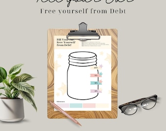 Debt Payoff Jar Printable | Financial Goal Tracker (Instant Download)