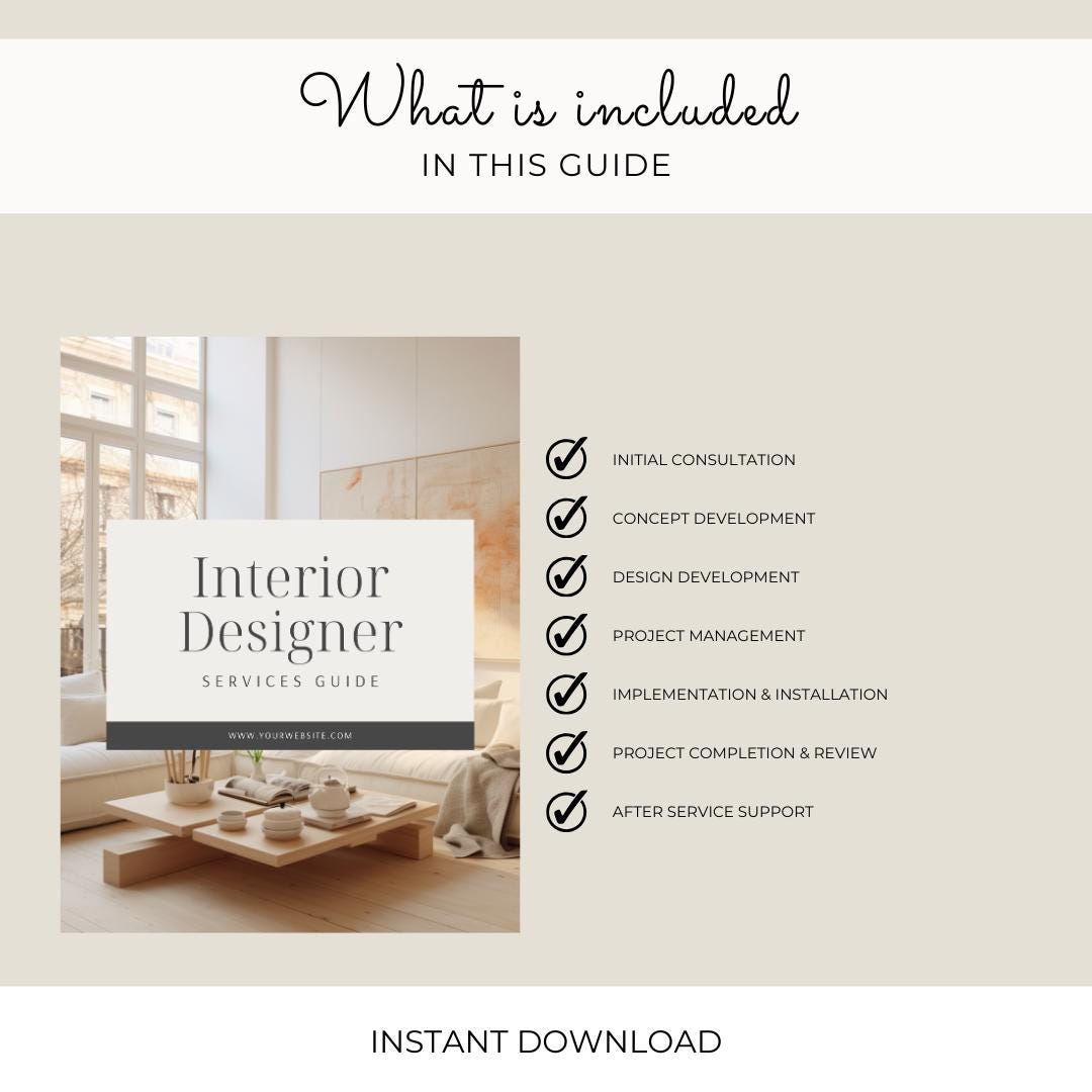 Interior Design Services Guide|editable Canva Template|client ...