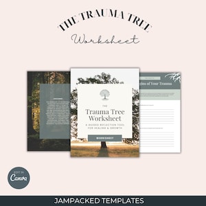 Trauma Tree Worksheet Printable Canva Template Healing Trauma Workbook Therapy Journal Prompts Editable PDF Mental Health Resource