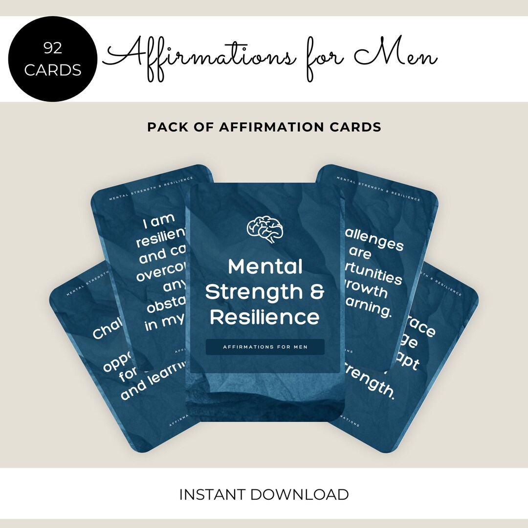 Affirmation Cards for Men | Motivational Printable Deck | Daily Mindset ...