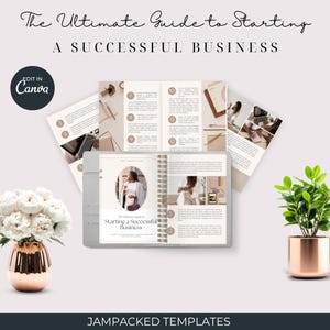 Ultimate Business Startup Guide | Editable Canva eBook | Small Business Launch PDF | Step-by-Step Beginner Business Plan Workbook