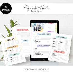 All About Me Special Needs Template|Editable Canva & Printable PDF|Caregiver Profile Sheet |Autism Communication Tool|Instant Download