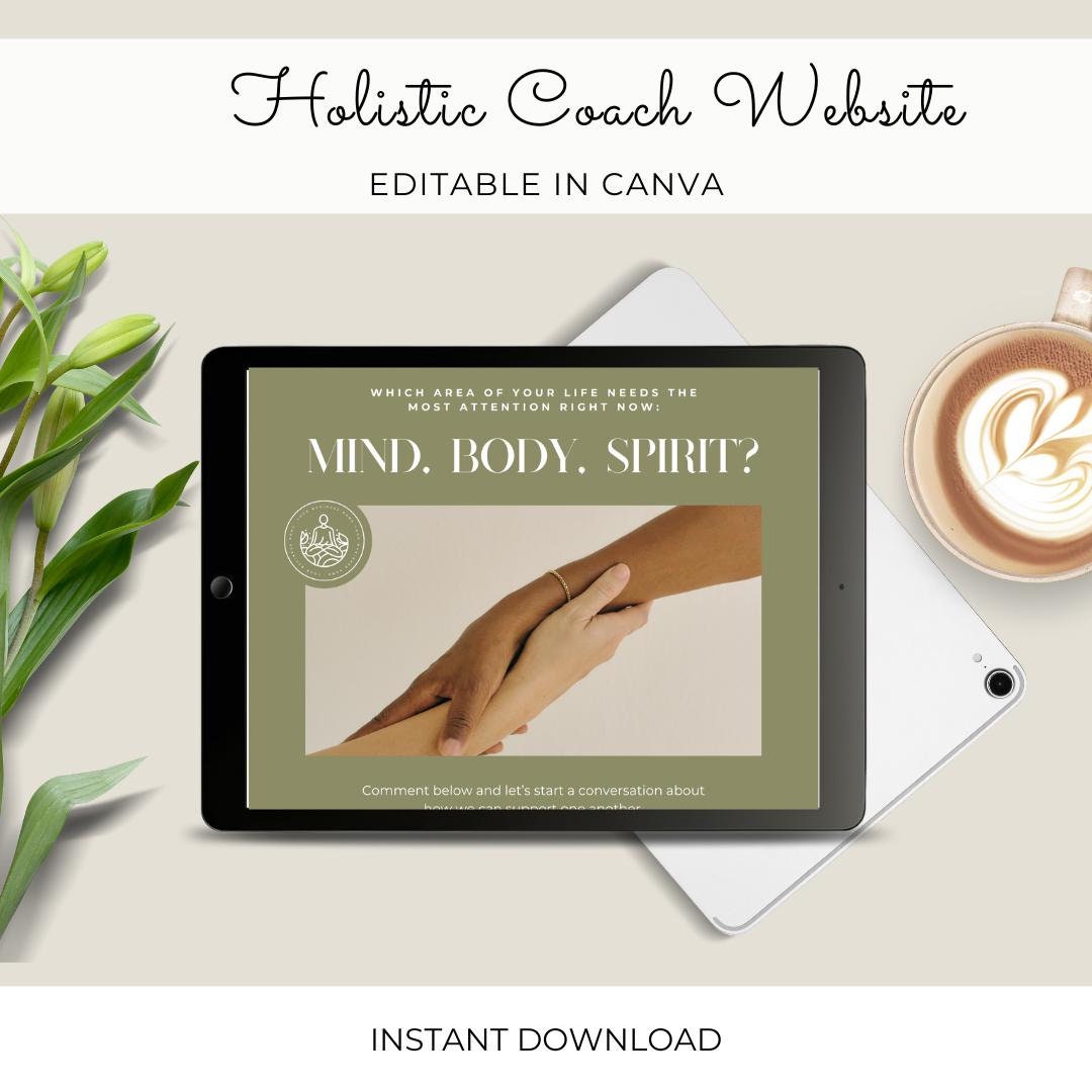 Holistic Coach Canva Website Template|fully Customisable|coaching ...