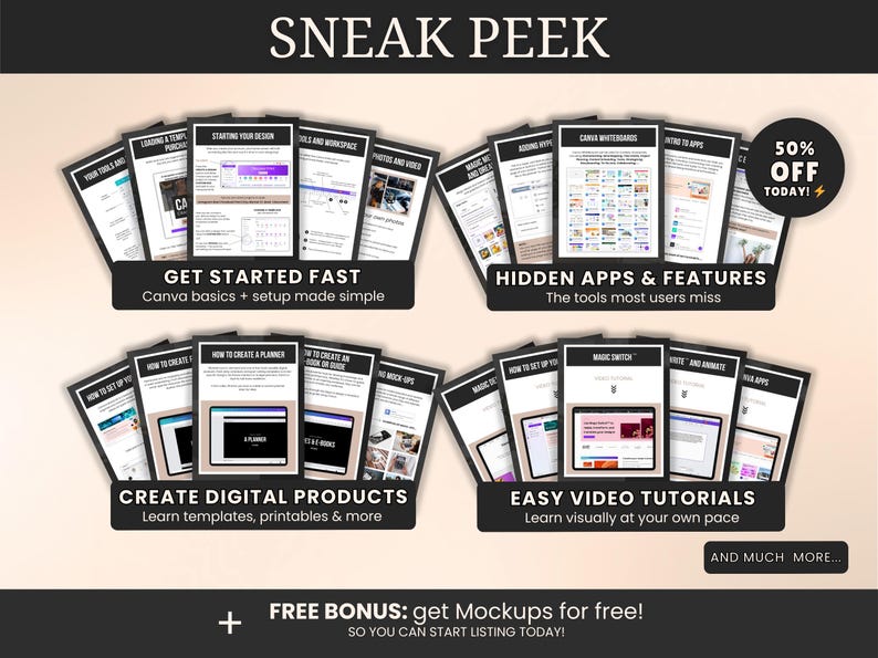 Canva Crash Course for beginners 2025, Canva Beginners Guide, How to use Canva to create digital products to sell, Canva For Business Owners image 5