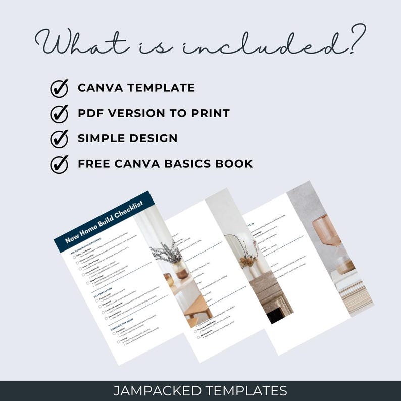 New Home Build Checklist | PDF + Editable Canva Template | House ...