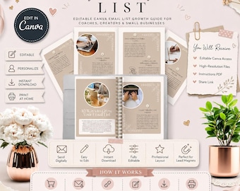 Email List Building Guide | Canva Template, Marketing PDF (Digital Download)