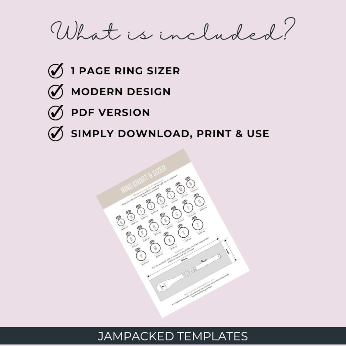 Printable Ring Sizer | Ring Size Chart PDF | Ring Measuring Tool | DIY ...