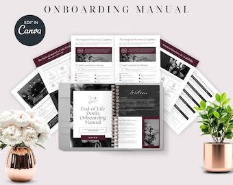 End of Life Doula Manual Canva Template PDF Client Onboarding Guide Death Doula Welcome Packet Editable Holistic Care Resource