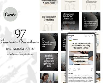 Instagram-sjablonen voor cursusmakers | Bewerkbare Canva-berichten (digitale download)