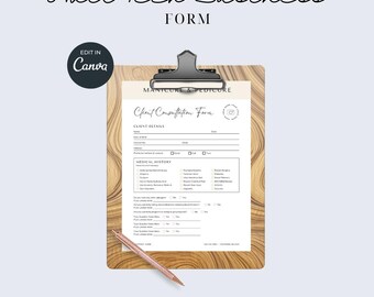Nail Tech Geschäftsformen, Kundenaufnahme, Canva-Vorlagen (druckbare PDF-Datei)