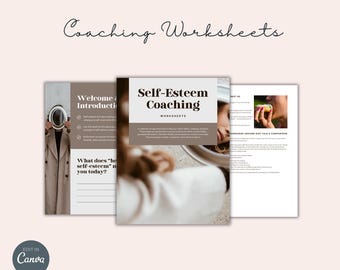 Selbstwertcoaching Arbeitsblätter, Selbstvertrauensbildung Canva Vorlage (druckbare PDF)