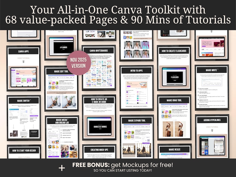 Canva Crash Course for beginners 2025, Canva Beginners Guide, How to use Canva to create digital products to sell, Canva For Business Owners image 4