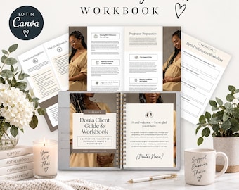 Doula Client Guide Canva Template Birth Prep Workbook Printable Intake Form Editable PDF for Doulas Birth Coaches Childbirth Educators