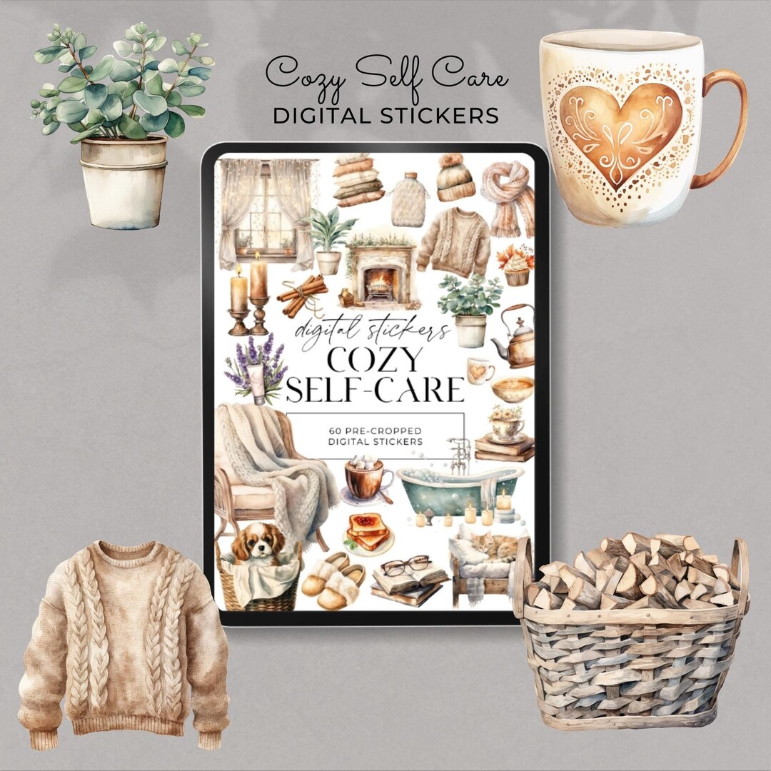 Cozy Self Care Digital Planner Stickers,sticker Book, Goodnotes ...