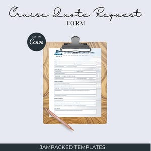Cruise Quote Request Form, Editable Canva Template, Travel Agent PDF, Client Intake Sheet, Cruise Planning Printable Form