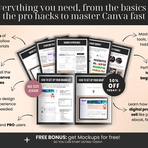 Canva Crash Course for beginners 2025, Canva Beginners Guide, How to use Canva to create digital products to sell, Canva For Business Owners image 3