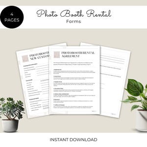 Photo Booth Rental Forms|Editable Canva Template|Event Rental Agreement|Client Contract| Business Template