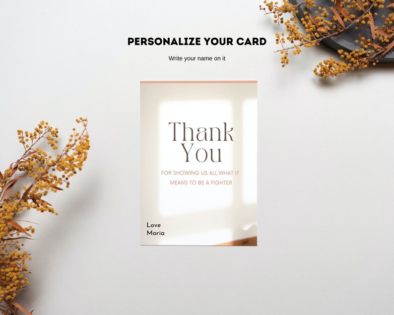 Breast Cancer Thank You Card Printable| Cancer Encouragement Card ...