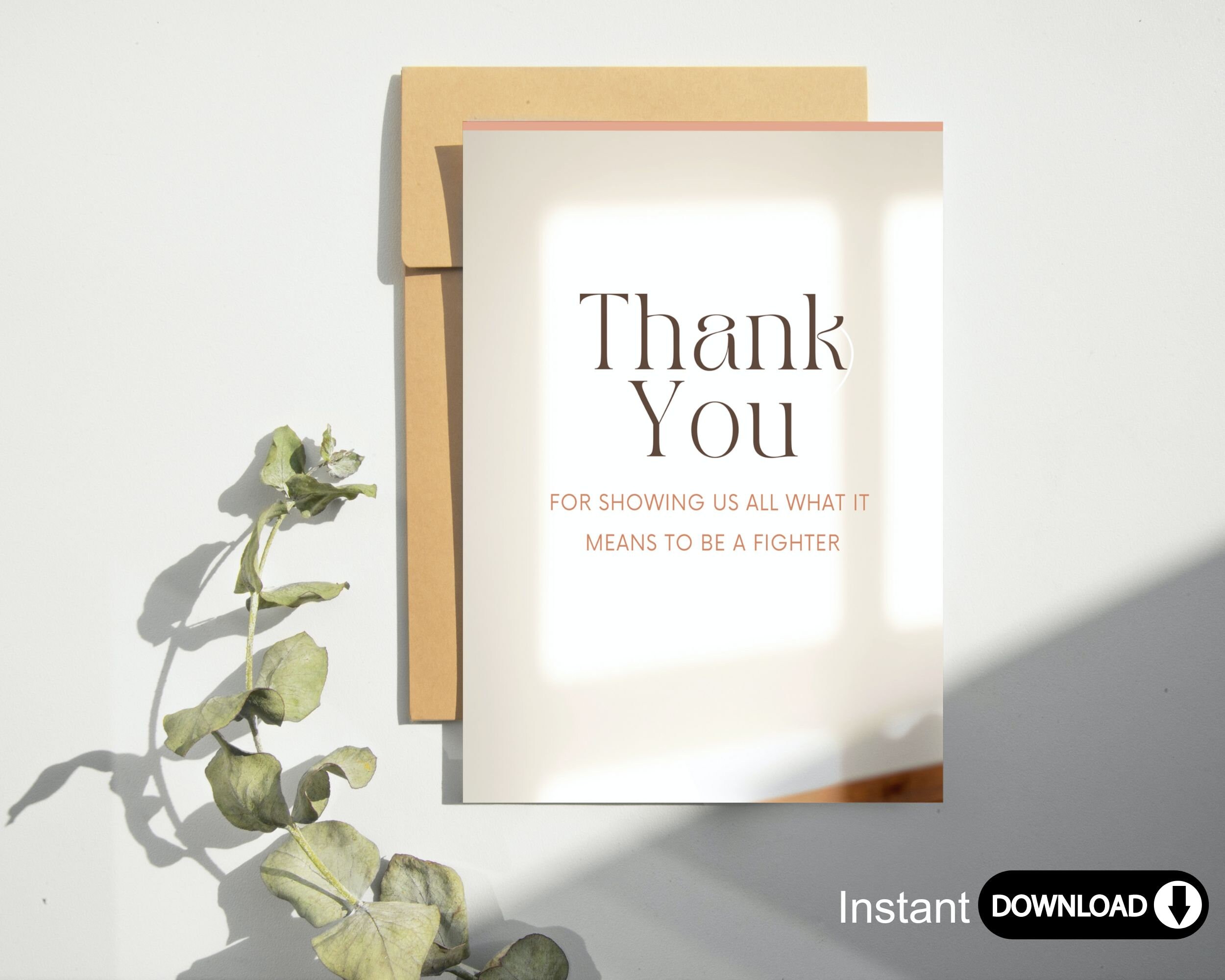 Breast Cancer Thank You Card Printable| Cancer Encouragement Card ...