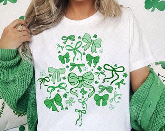 St Patrick's Day Coquette PNG, Coquette Bow St Patty's Day png, Lucky Shamrock PNG, St Patricks Png, Lucky Png, Irish Png, Clover Png